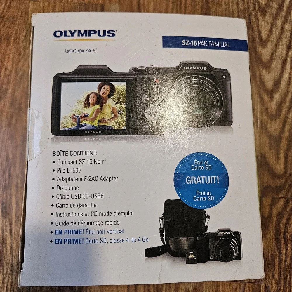 Working Olympus Stylus SZ-15 16MP Digital Camera‎ Black New Battery Original Box
